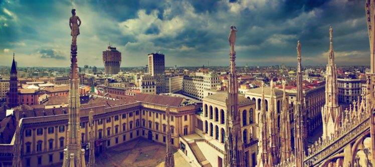 ciudad, Milan, Italia, Europa, Edificios, Arquitectura HD Wallpaper Desktop Background
