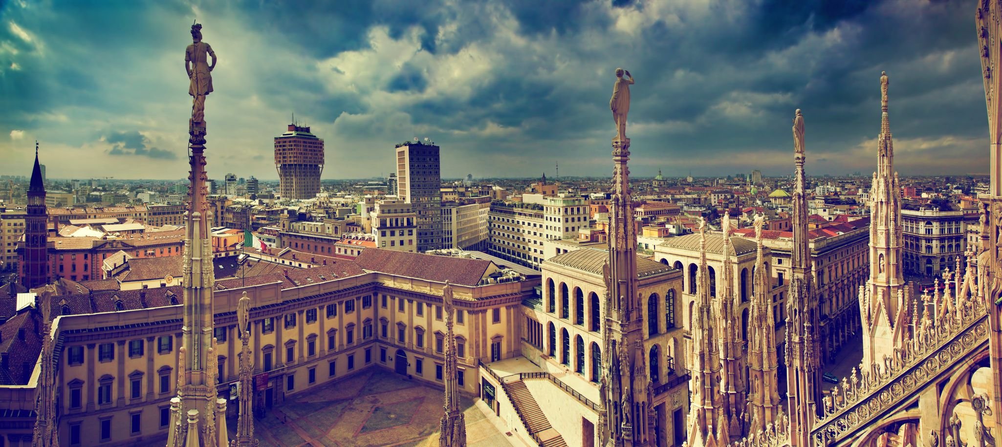 ciudad, Milan, Italia, Europa, Edificios, Arquitectura Wallpaper