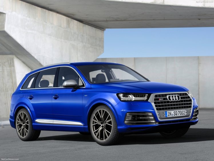 audi, Sq7, Tdi, Cars, Suv, Blue, 2016 HD Wallpaper Desktop Background