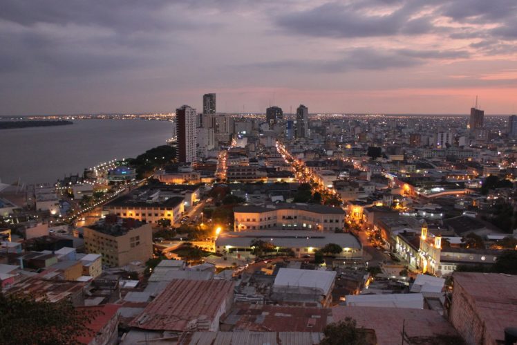 ciudad, Guayaquil, Ecuado, Sudamerica, Luces, Edificios HD Wallpaper Desktop Background