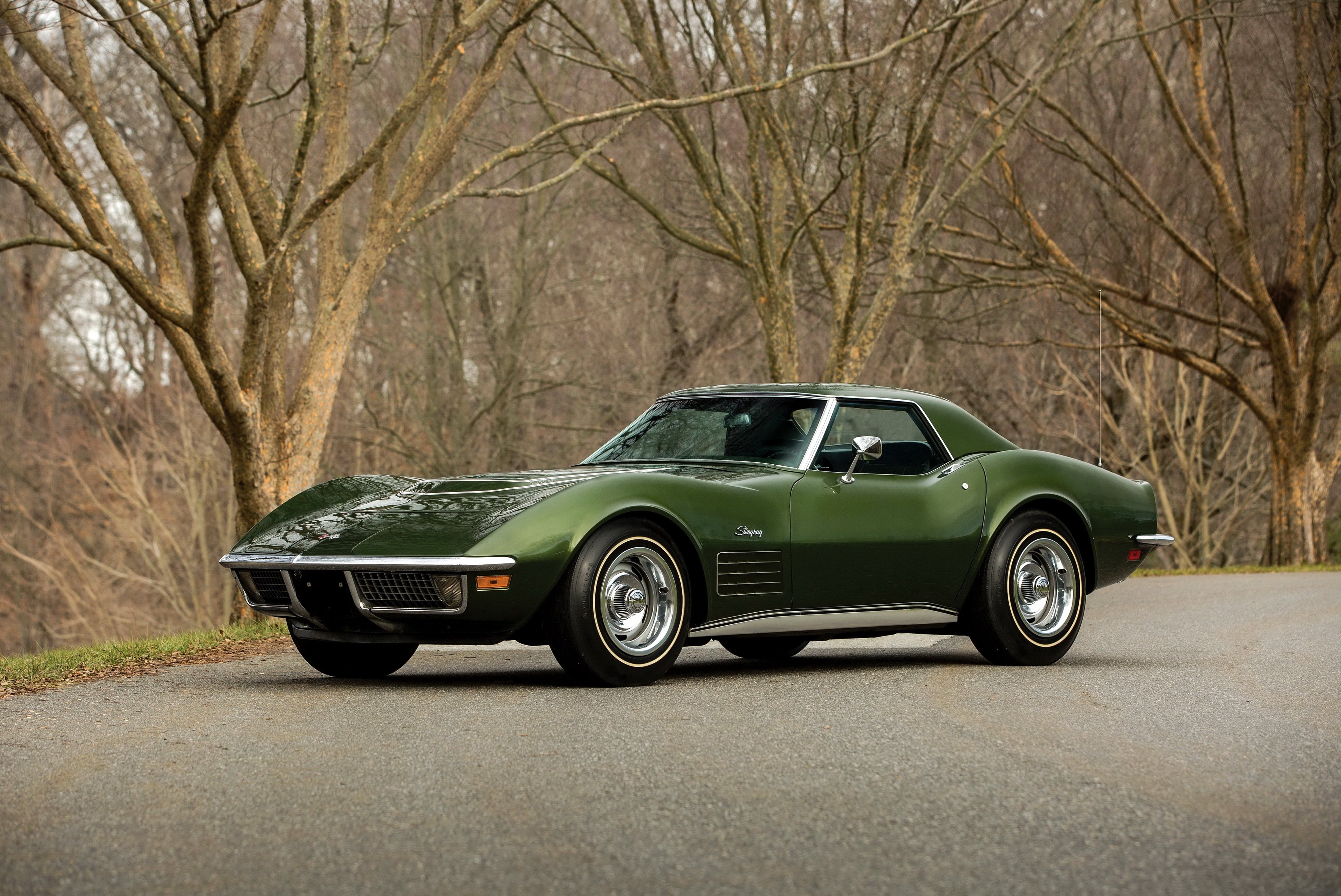 1970, Chevrolet, Chevy, Corvette, Stingray, Lt1, 350, 370, Hp, Convertible, Classic, Cars, Green Wallpaper
