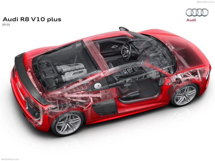 audi, R8, V10, Plus, Cars, Cutaway HD Wallpaper Desktop Background