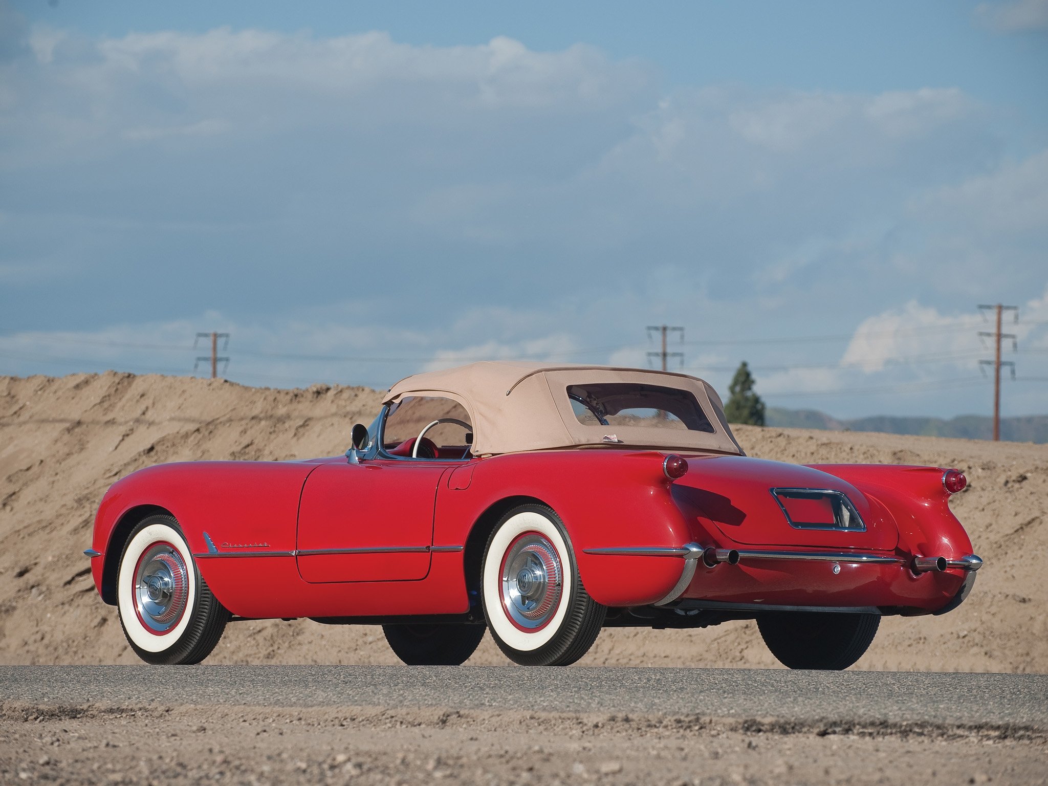 1954, Chevrolet, Corvette,  c1 , Sportsman, Red, Cars, Classic Wallpaper