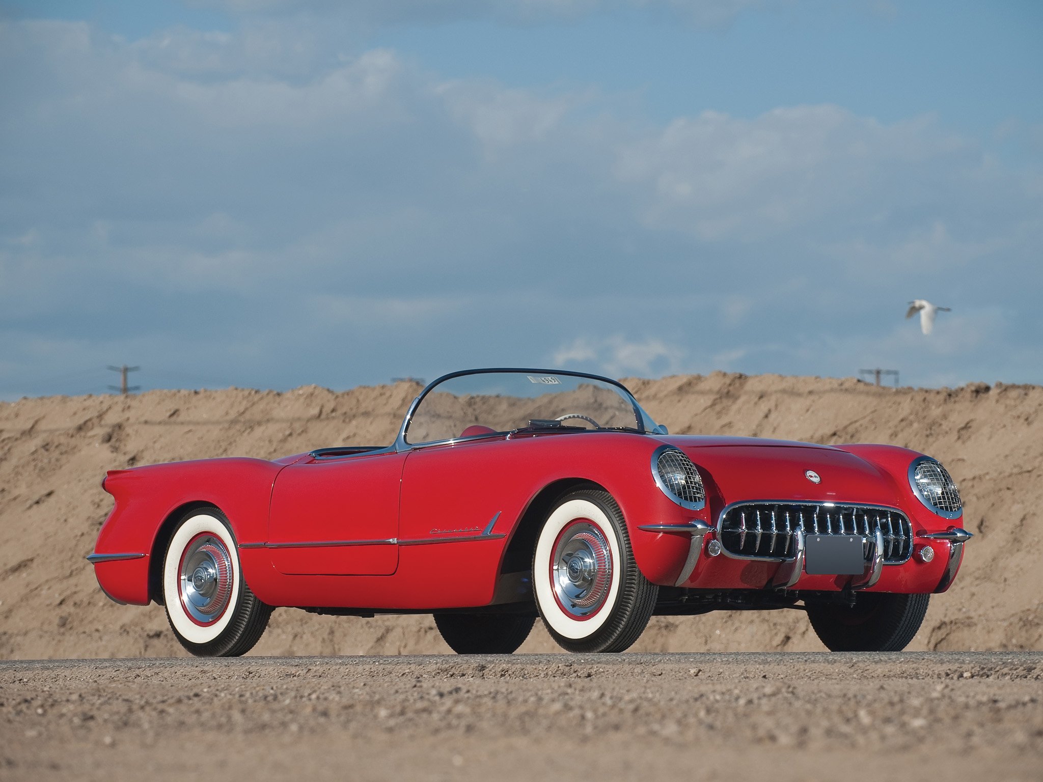 1954, Chevrolet, Corvette,  c1 , Sportsman, Red, Cars, Classic Wallpaper