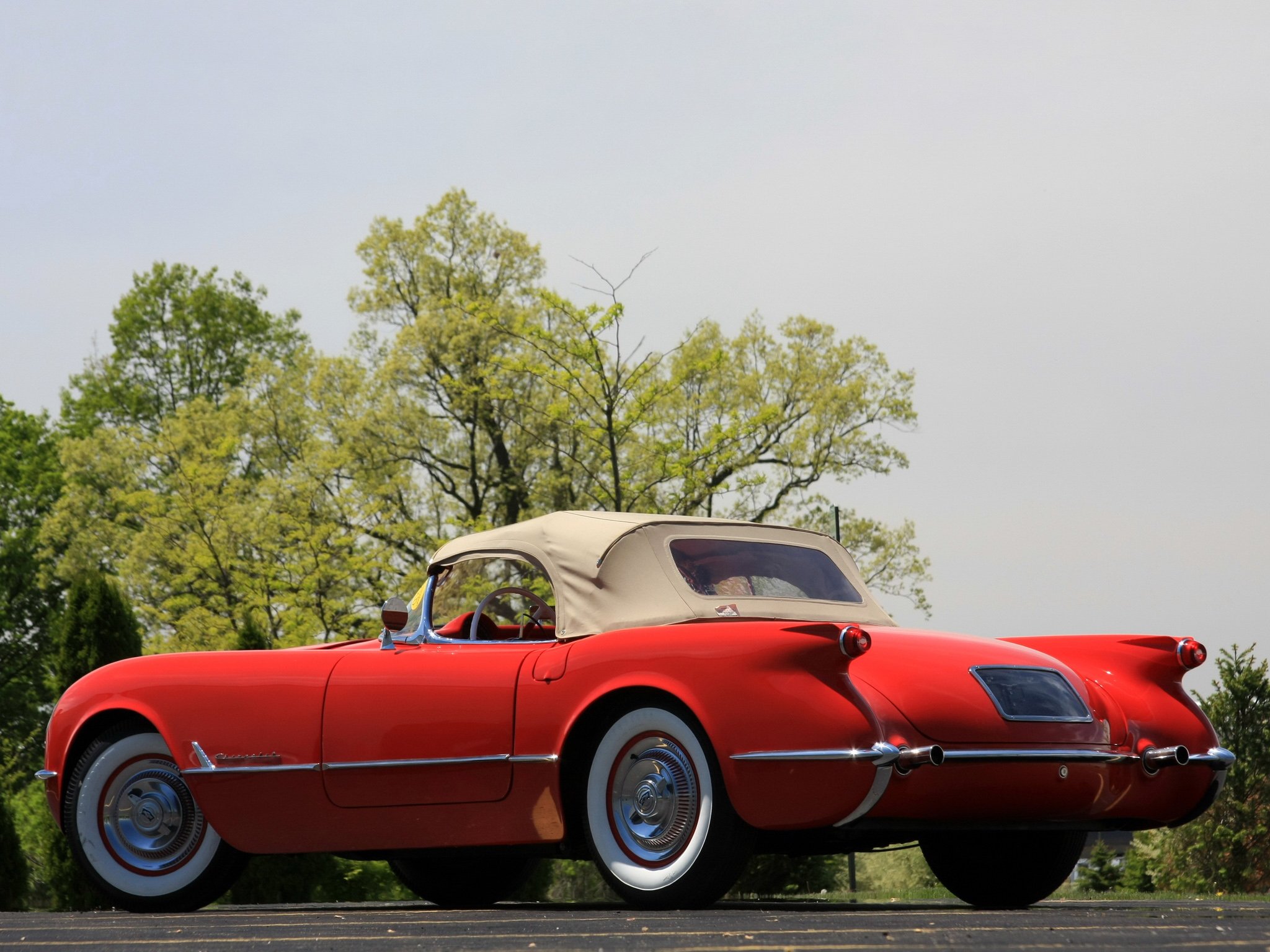 1954, Chevrolet, Corvette,  c1 , Sportsman, Red, Cars, Classic Wallpaper