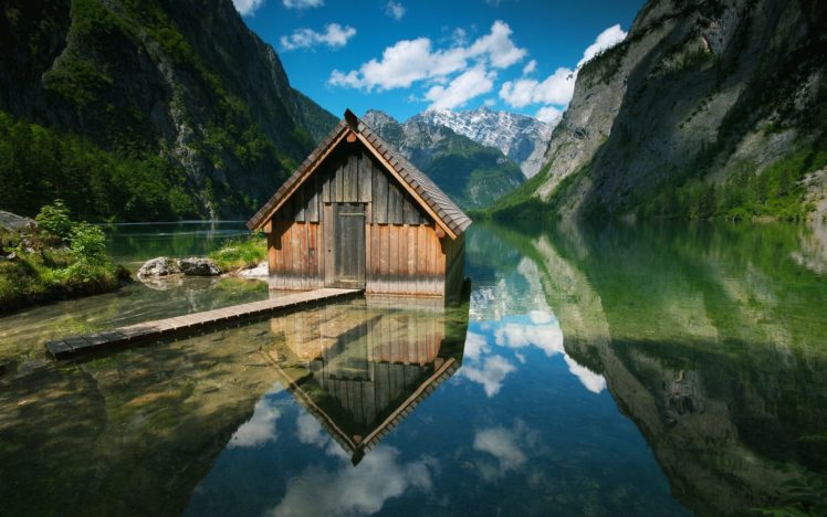 amazing, Mountain, Lake, Landscape, House, Nature, Beauty HD Wallpaper Desktop Background