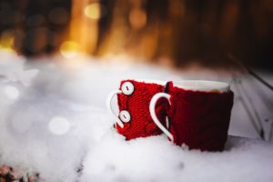 mood, Cup, Coffee, Winter, Landscape, Nature, Beauty
