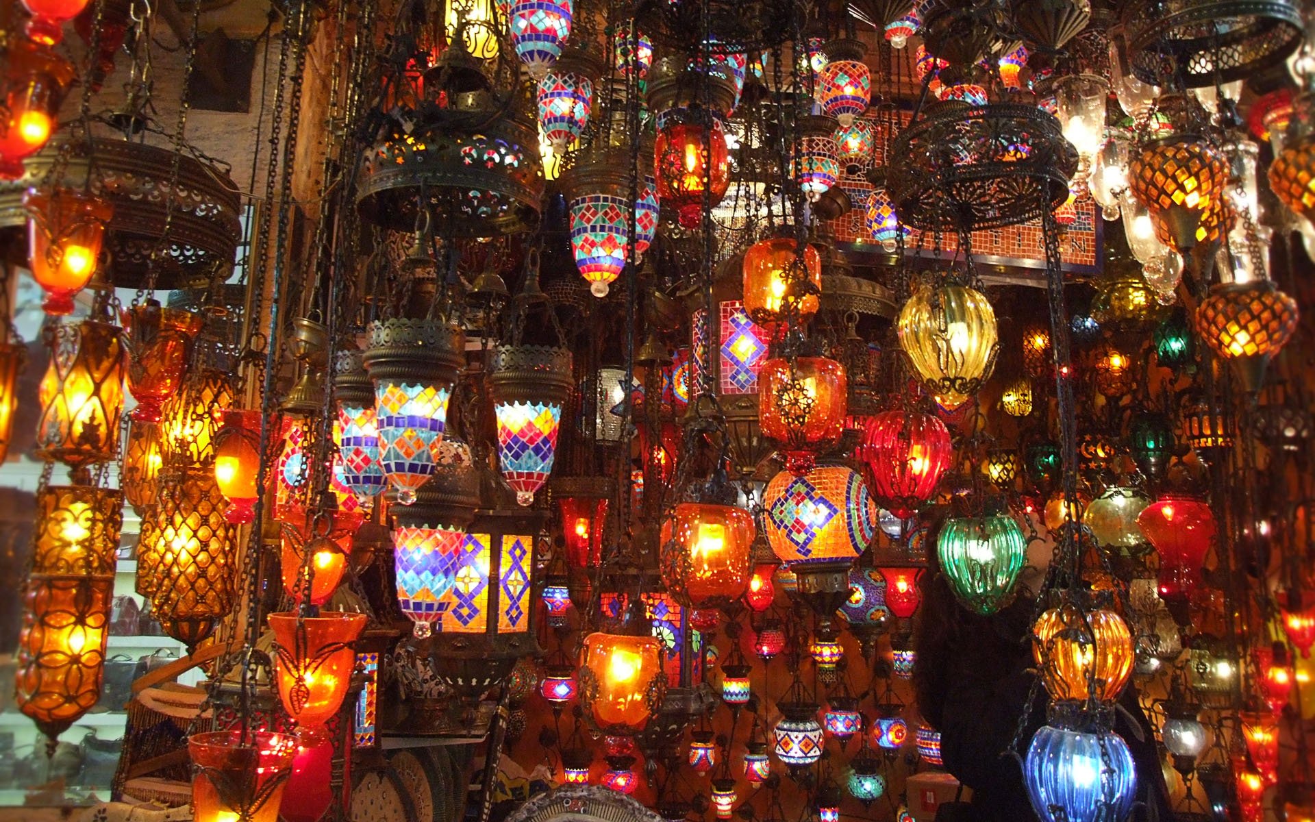 turkey, Iatanbul, Lamp, Shop, Bazaar Wallpaper