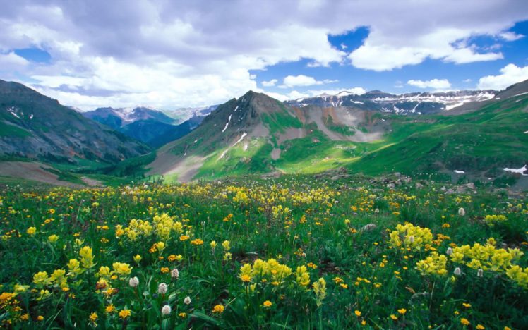 amazing, Landscape, Nature, Beauty, Mountain, Flower, Sky, Clouds HD Wallpaper Desktop Background