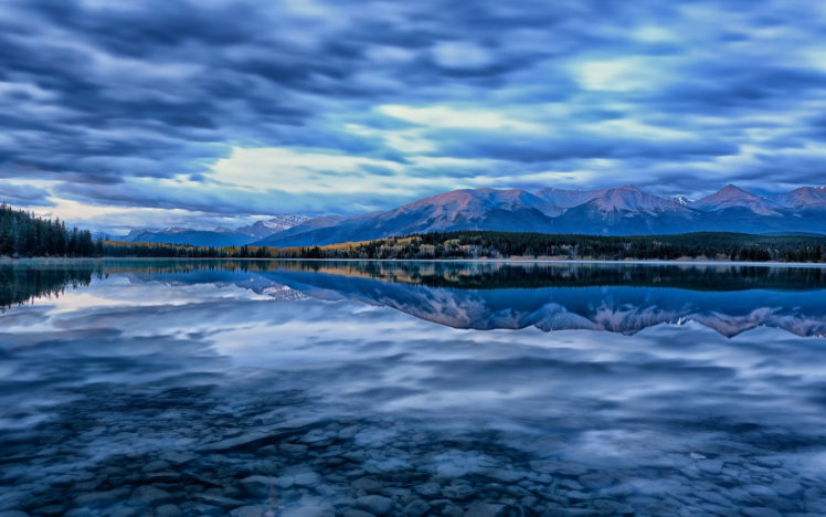 lake, Landscape, Reflection, Mountains, Sky HD Wallpaper Desktop Background
