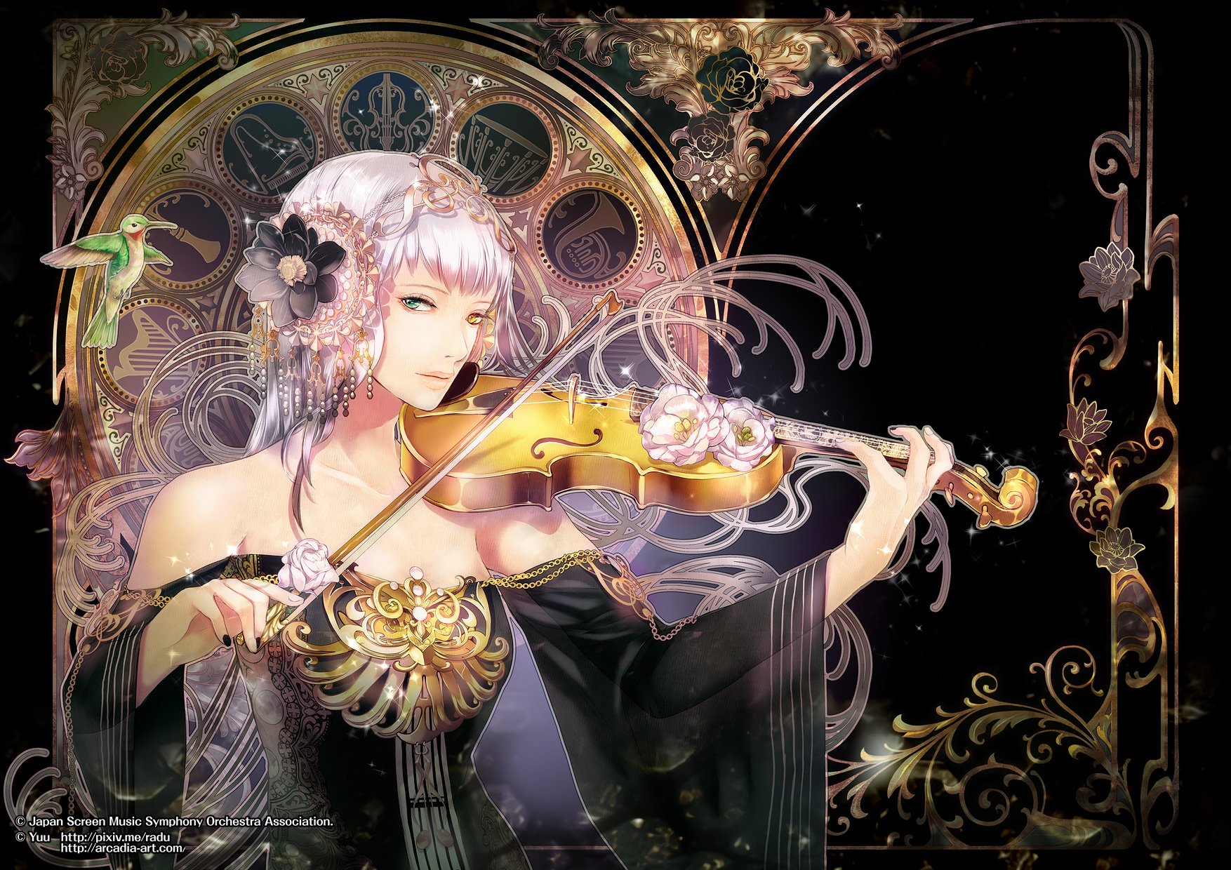 violin, Fantasy, Girl, Character, Beautiful, Long, Hair, Woman Wallpaper
