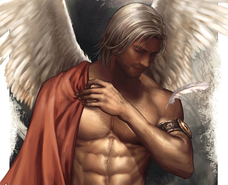 fantasy, Male, Angel, Wings, Character, Beautiful HD Wallpaper Desktop Background