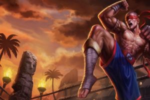 fantasy, Male, Fight, Sunset, Character, Lee sin