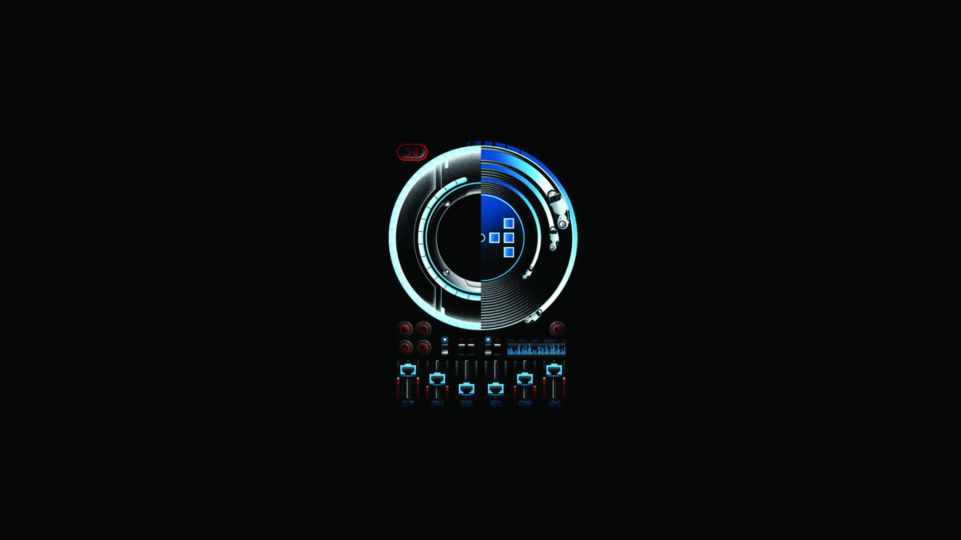 daft, Punk, Mixer, Turntable, Black Wallpaper