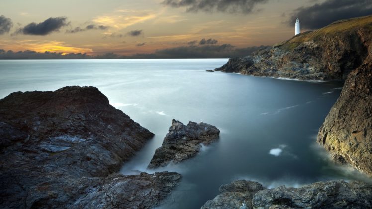 lighthouse, Coast, Ocean, Rock, Stone, Sea HD Wallpaper Desktop Background