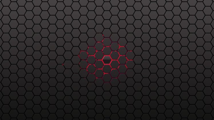 black, Honeycomb, Wallpaper, Center, Lines, Backgrounds, Red HD Wallpaper Desktop Background