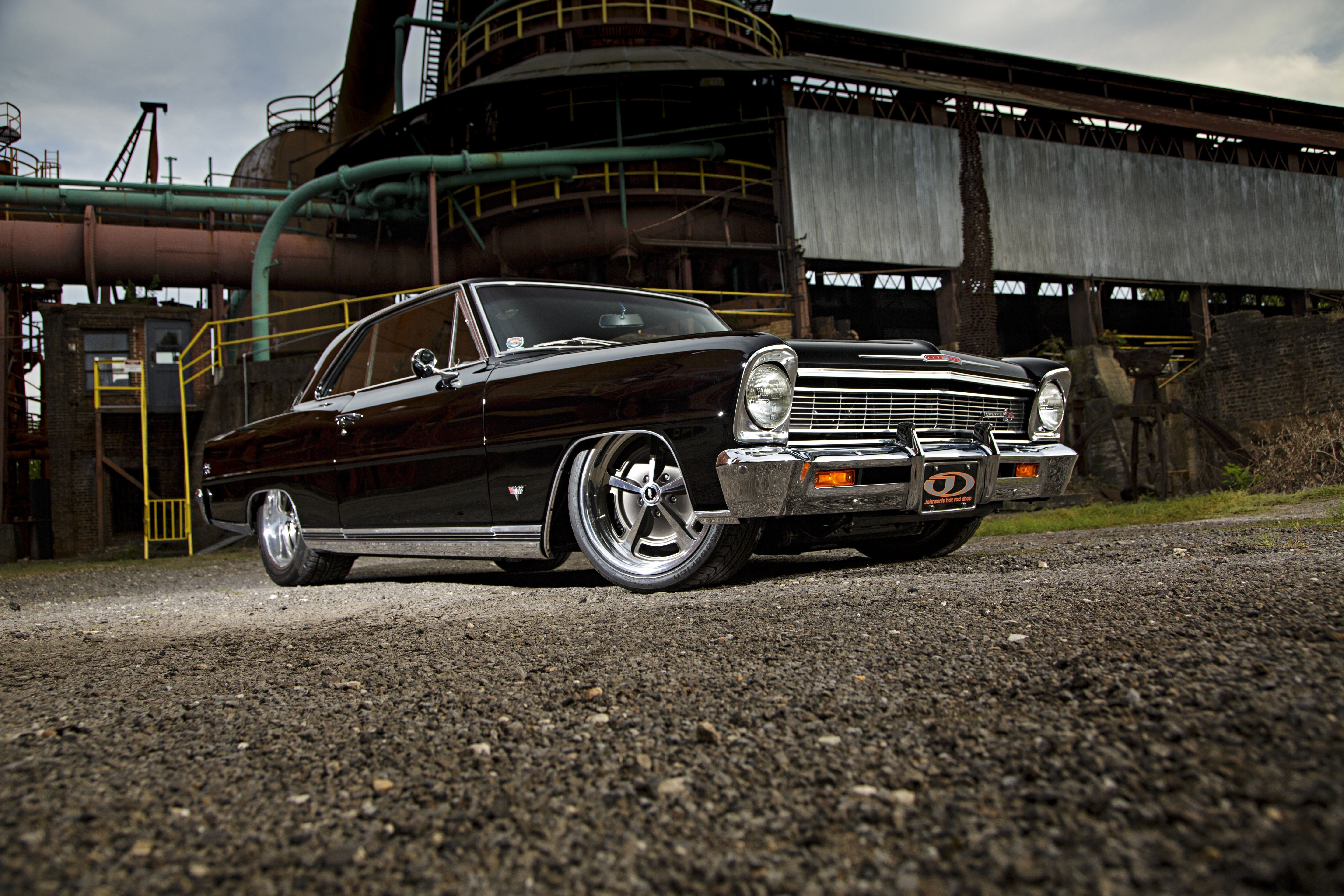 1966, Chevrolet, Nova, Cars, Black, Modified Wallpaper