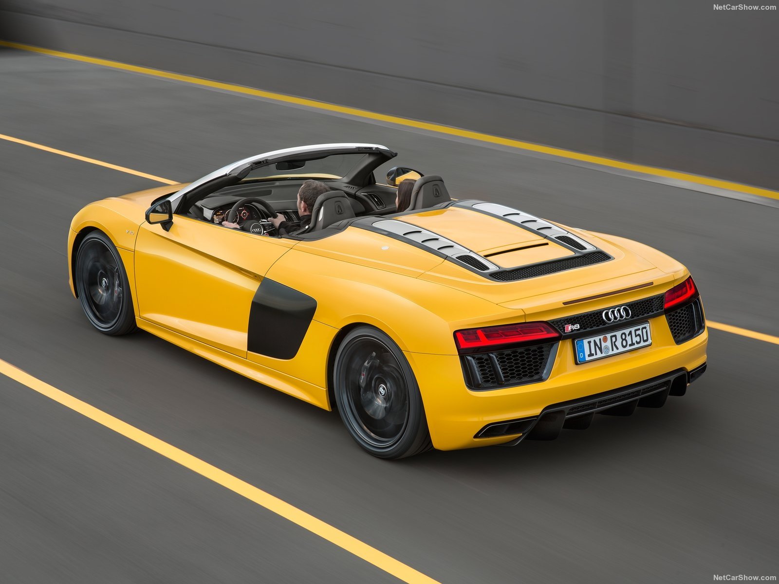 audi, R8, Spyder, V10, Cars, Yellow, 2017 Wallpaper