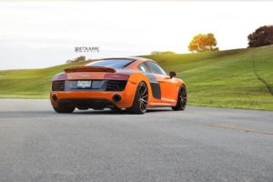 orange, Audi, R8, Strasse, Wheels, Cars