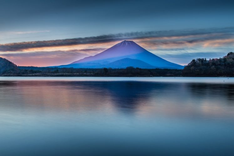 japan, Mountain, Mount, Fuji, Lake, Surface, Sky, Trees HD Wallpaper Desktop Background
