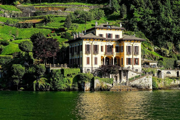 italy, Lake, Como, Villa, House, Slope HD Wallpaper Desktop Background
