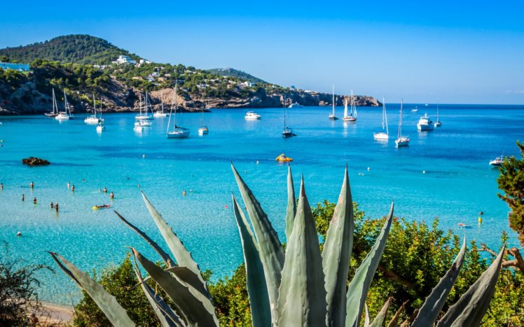 of, Ibiza, Spain, Sea, Coast, Beach, Yacht HD Wallpaper Desktop Background