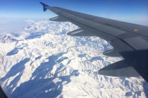 sky, Flight, Plane, Mountains, Snow, Winter, Travel