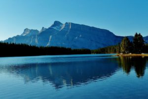 two, Jack, Lake, Banff, National, Park, Alberta, Canada, Mountains, Forest, Lake