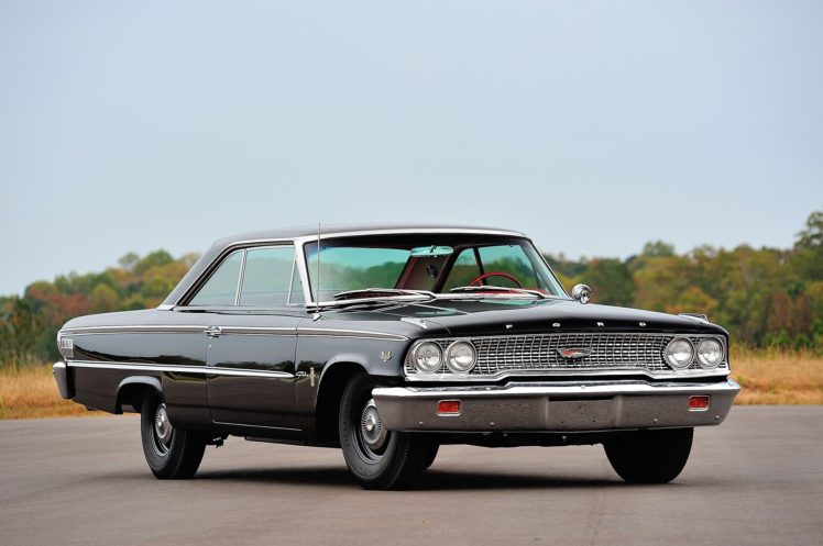 1963, 500, Ford, Galaxie, Cars, Coupe, Classic, Black HD Wallpaper Desktop Background