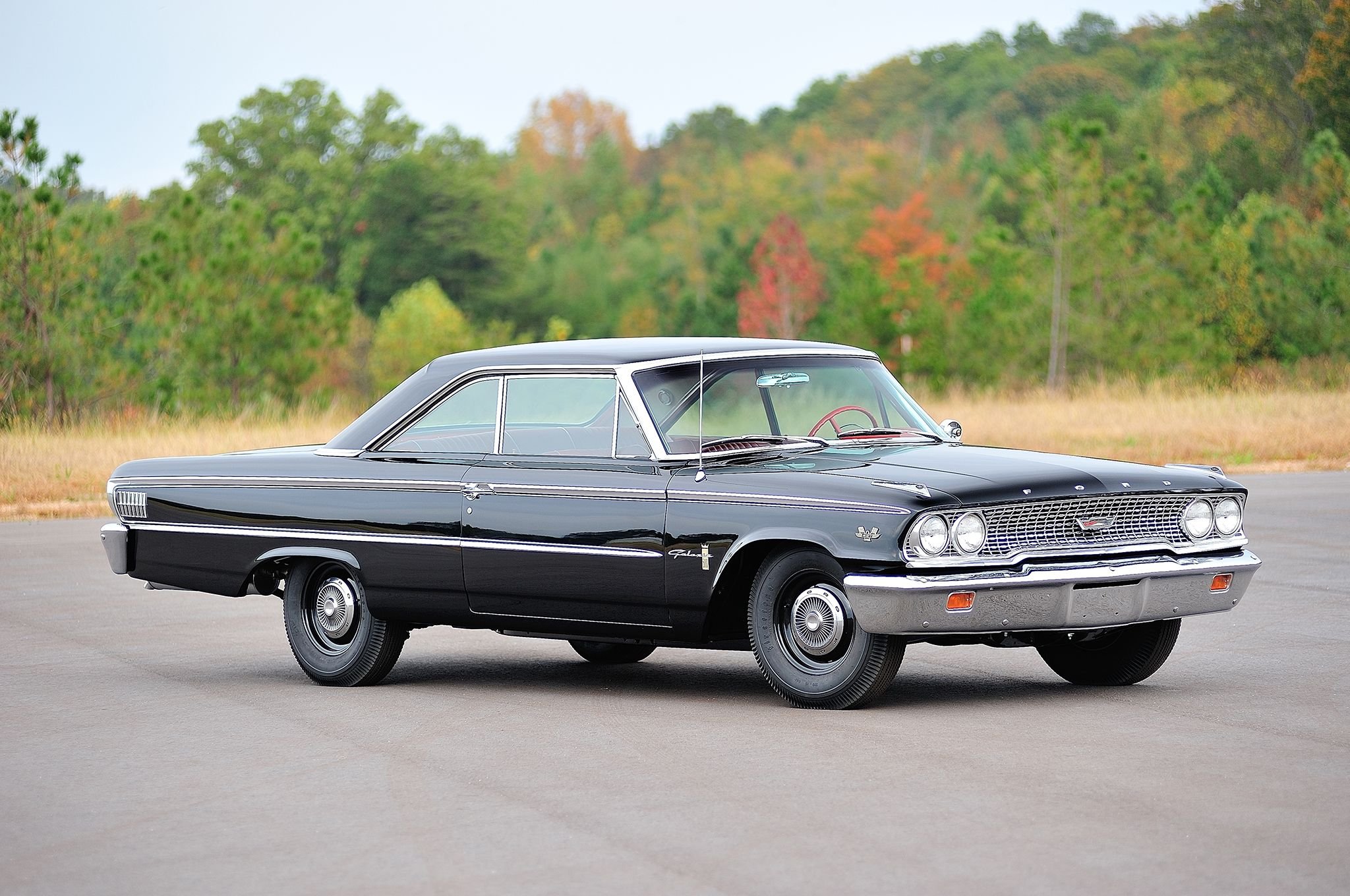 1963, 500, Ford, Galaxie, Cars, Coupe, Classic, Black Wallpaper