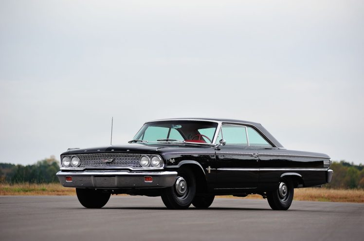 1963, 500, Ford, Galaxie, Cars, Coupe, Classic, Black HD Wallpaper Desktop Background