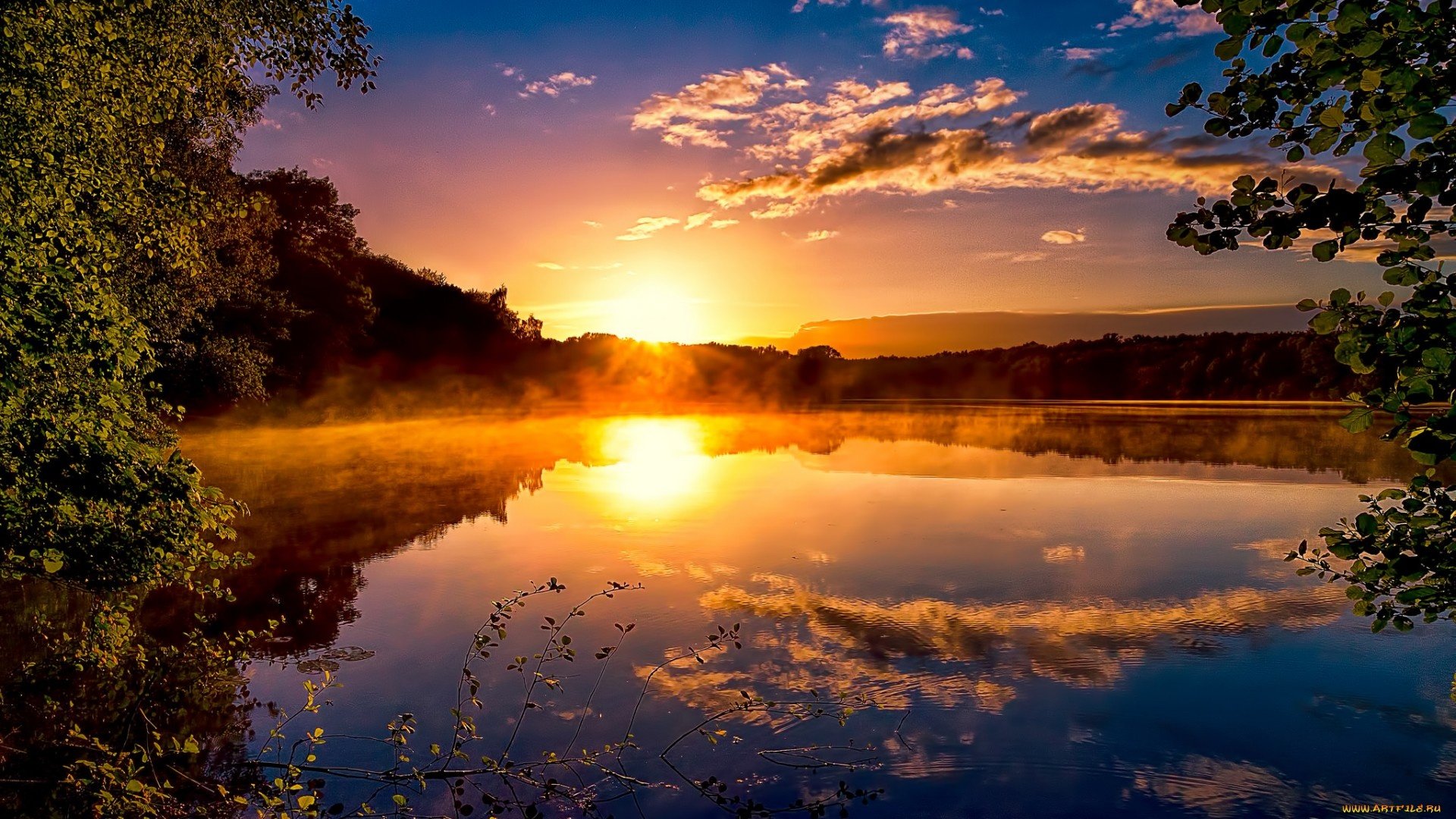 sunrise, Sunset, Lake, Reflection Wallpaper