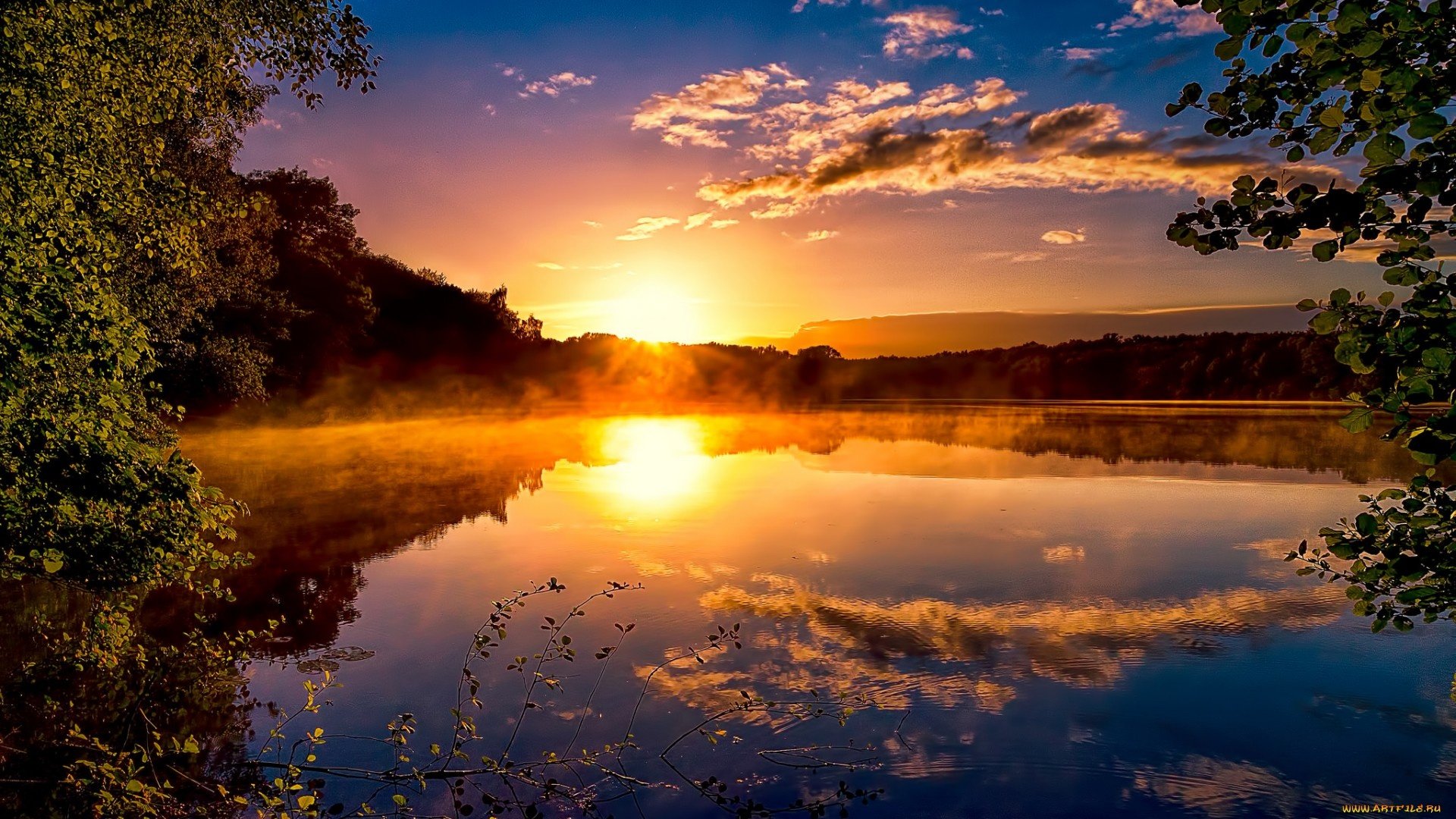 Sunrise Sunset Lake Reflection Wallpapers Hd Desktop And Mobile