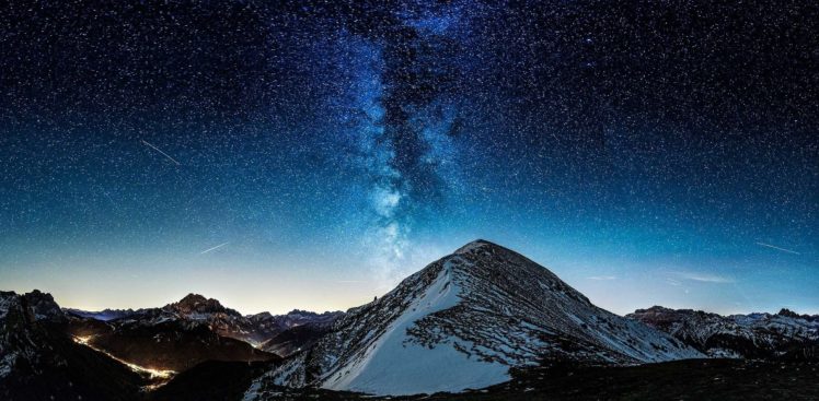 milky, Way, Mountains, Stars HD Wallpaper Desktop Background