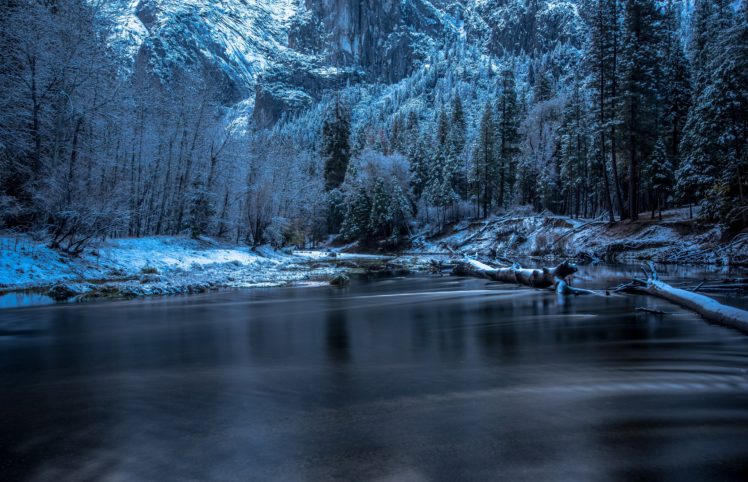 winter, Snow, River HD Wallpaper Desktop Background