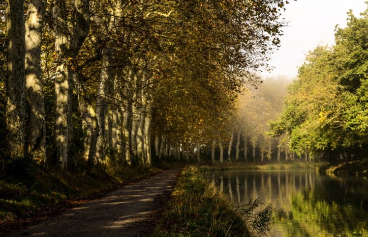 france, Rivers, Trees, Castelnaudary, Nature HD Wallpaper Desktop Background