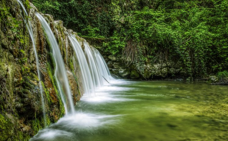 italy, Waterfalls, Rivers, Moss, Mondrago, Veneto, Nature HD Wallpaper Desktop Background