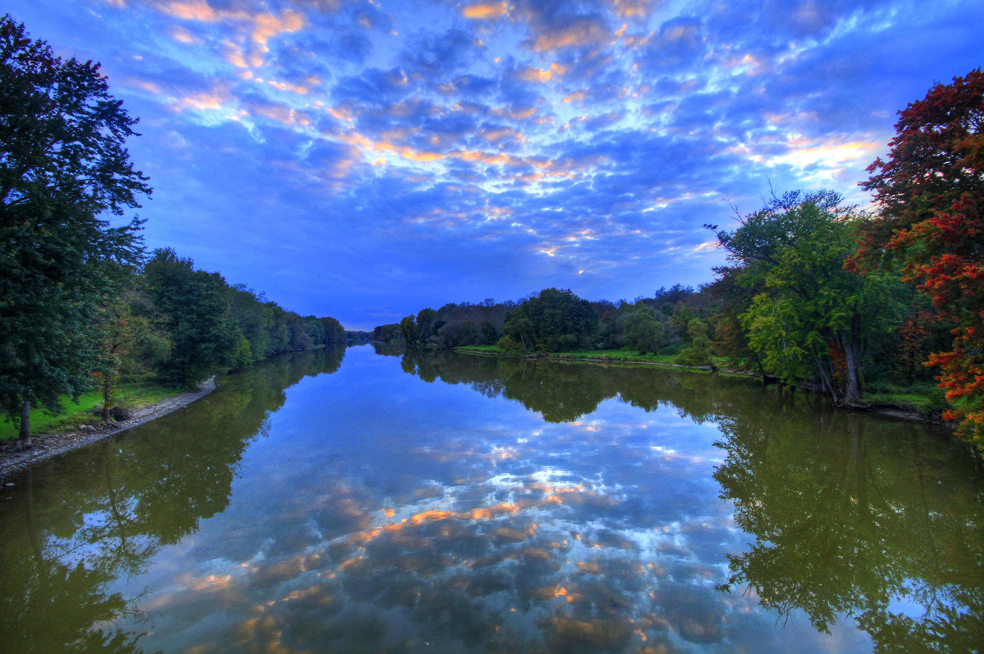 iceland, Rivers, Forests, Sky, Seneca, River, Barge, Canal, Howland, Nature Wallpaper