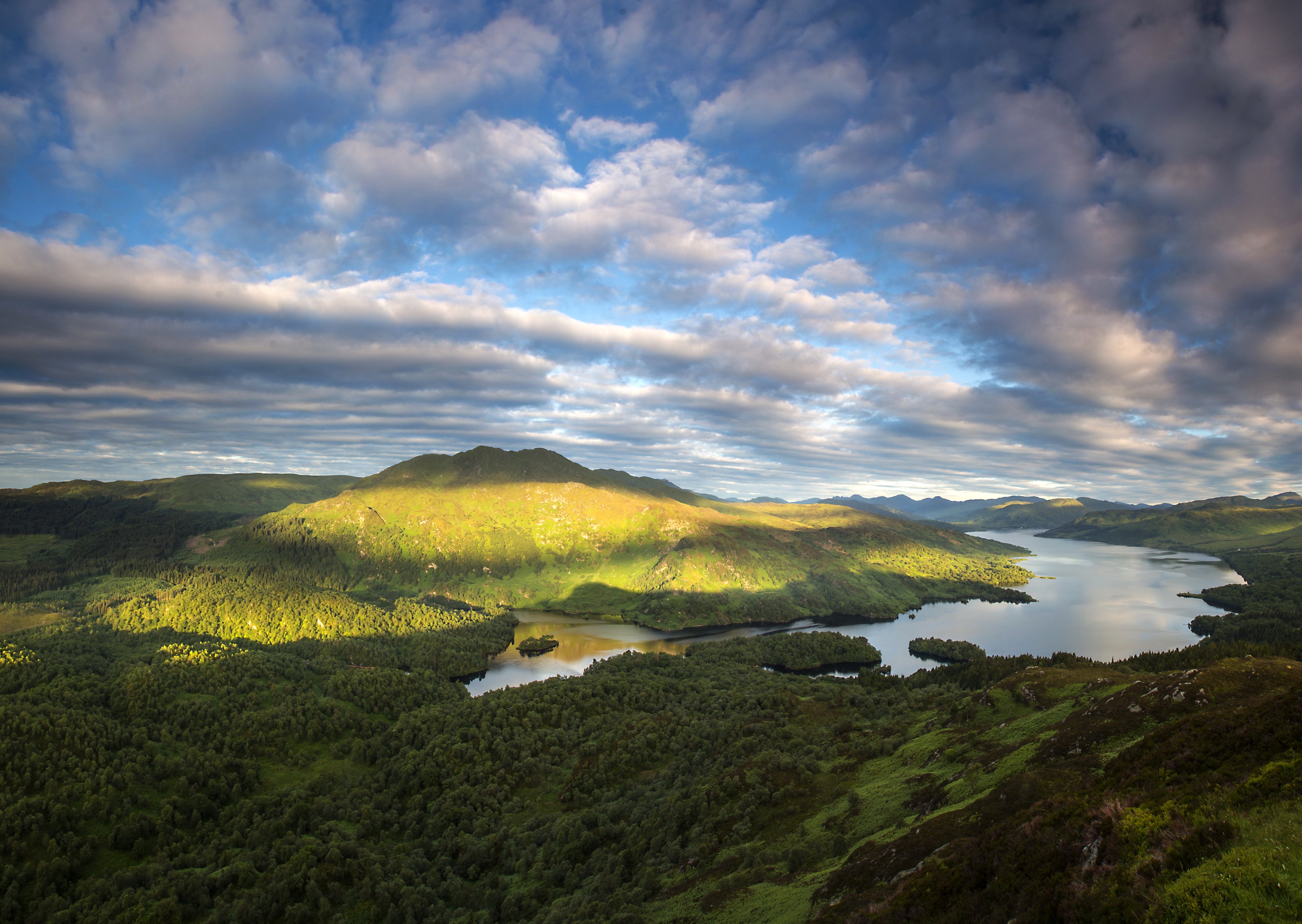 scotland, Scenery, Lake, Sky, Clouds, Loch, Katrine, Nature Wallpaper