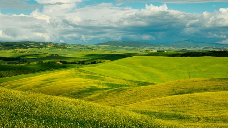 italy, Scenery, Fields, Sky, Clouds, Tuscany, Hills, Nature HD Wallpaper Desktop Background