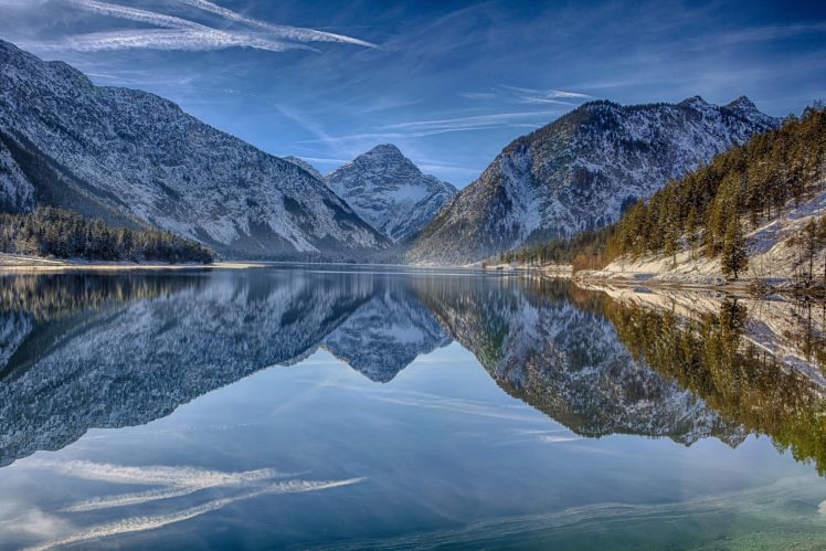 austria, Mountains, Lake, Scenery, Lake, Plansee, Tirol, Alps, Nature HD Wallpaper Desktop Background