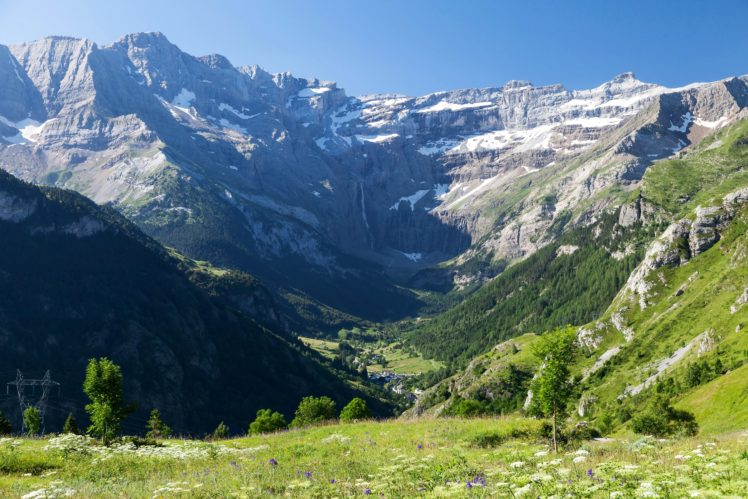 france, Scenery, Mountains, Grass, Gavarnie, Midi pyrenees, Nature HD Wallpaper Desktop Background