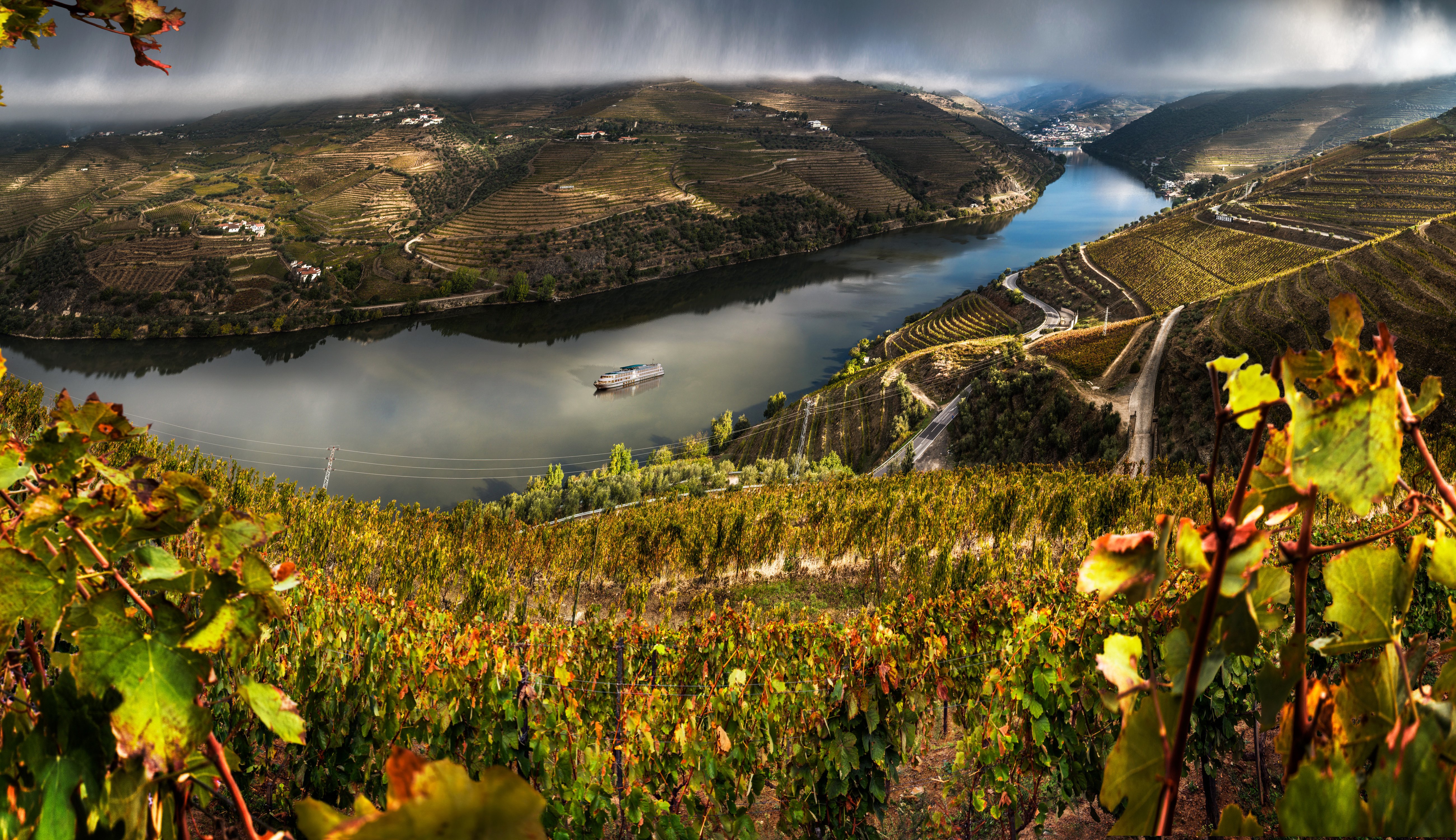portugal, Scenery, Rivers, Fields, Valenca, Do, Douro, Nature Wallpaper