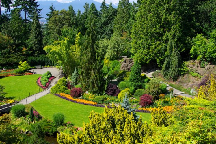 canada, Gardens, Vancouver, Trees, Shrubs, Lawn, Queen, Elizabeth, Garden, Nature HD Wallpaper Desktop Background