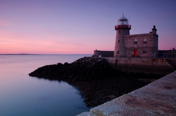 ireland, Lighthouses, Sea, Coast, Evening, Howth, Nature HD Wallpaper Desktop Background