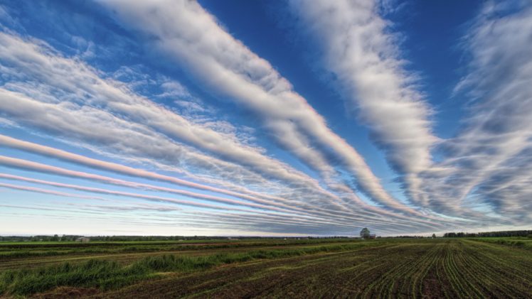 sky, Fields, Clouds, Nature HD Wallpaper Desktop Background