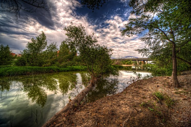 spain, Rivers, Hdr, Trees, Clouds, Zaragoza, Aragon, Nature HD Wallpaper Desktop Background