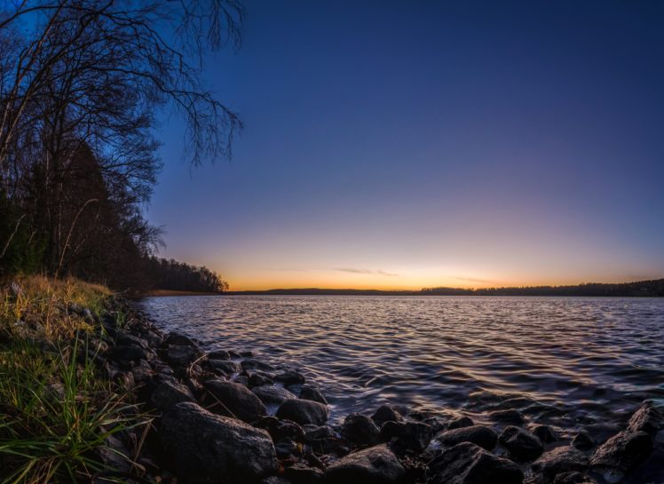 sweden, Sunrises, And, Sunsets, Coast, Stones, Sky, Kagghamra, Nature HD Wallpaper Desktop Background