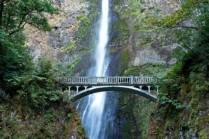 usa, Waterfalls, Bridges, Moss, Crag, Multnomah, Waterfalls, Nature