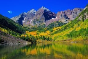 mountains, Lake, Forests, Scenery, Usa, Maroon, Bells, Colorado, Nature